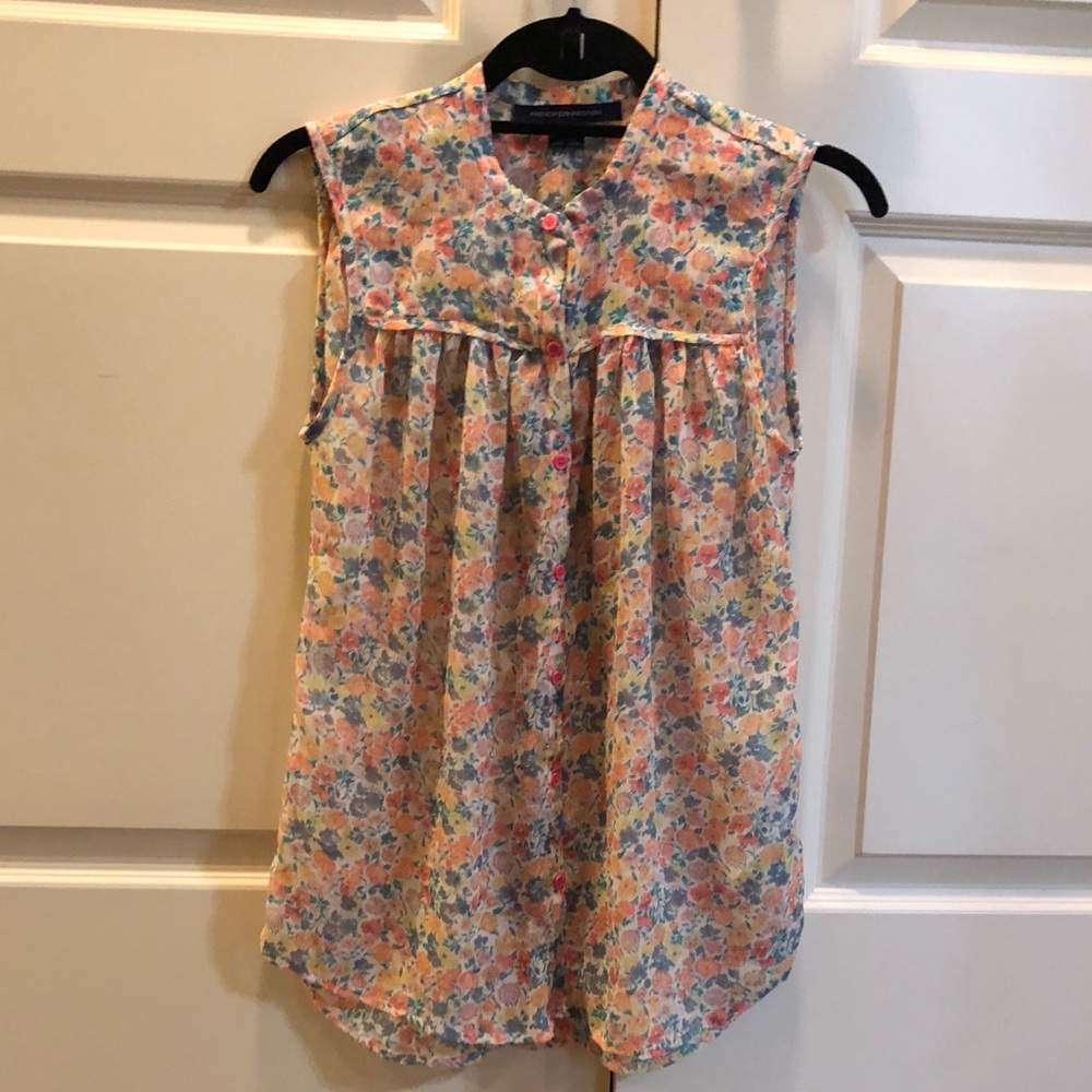 Womens French Connection Floral Blouse Sz 4